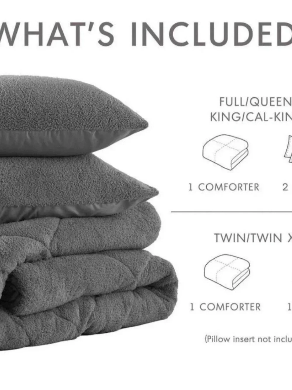 Kyla Double Diamond Quilted Teddy Comforter Set - Full/Queen - NWT